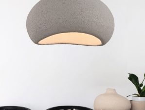 InLight Κρεμαστό Φωτιστικό Οροφής από Fiberglass Γκρι Μονόφωτο E27 Φ60cm (4053-A)