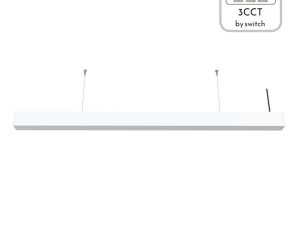 InLight Κρεμαστό Φωτιστικό LED 40W 3CCT (By Switch) Λευκό από Αλουμίνιο 120cm (6072-120-WH)