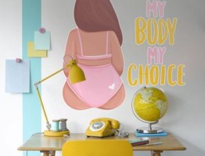 My Body My Choice, Φράσεις, Αυτοκόλλητα τοίχου, 80 x 80 εκ.