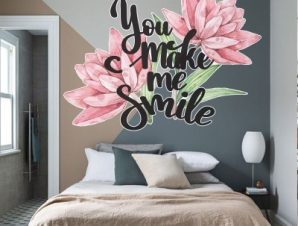 You make me smile, Φράσεις, Αυτοκόλλητα τοίχου, 80 x 60 εκ.