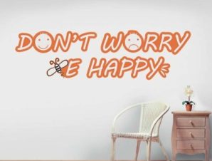 Don’t worry be happy, Φράσεις, Αυτοκόλλητα τοίχου, 55 x 15 εκ.