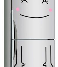 Happy, Mini Fridge Sticker, Αυτοκόλλητα ψυγείου, Small (34×66)